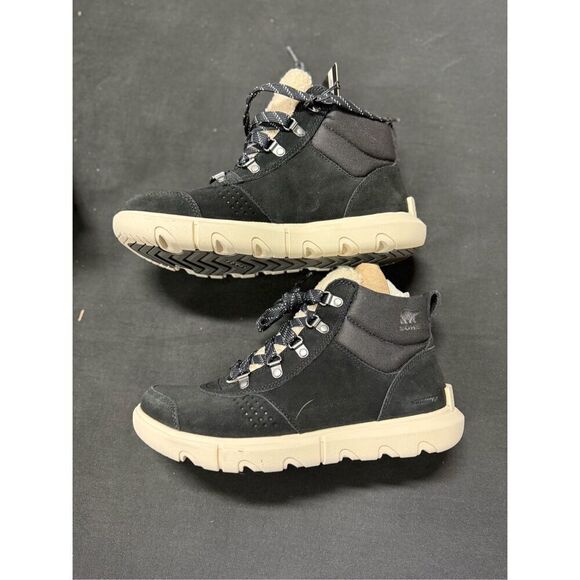 New Sorel Explorer Next Hiker Waterproof Boots Black Sea Salt 9 - Picture 4 of 6